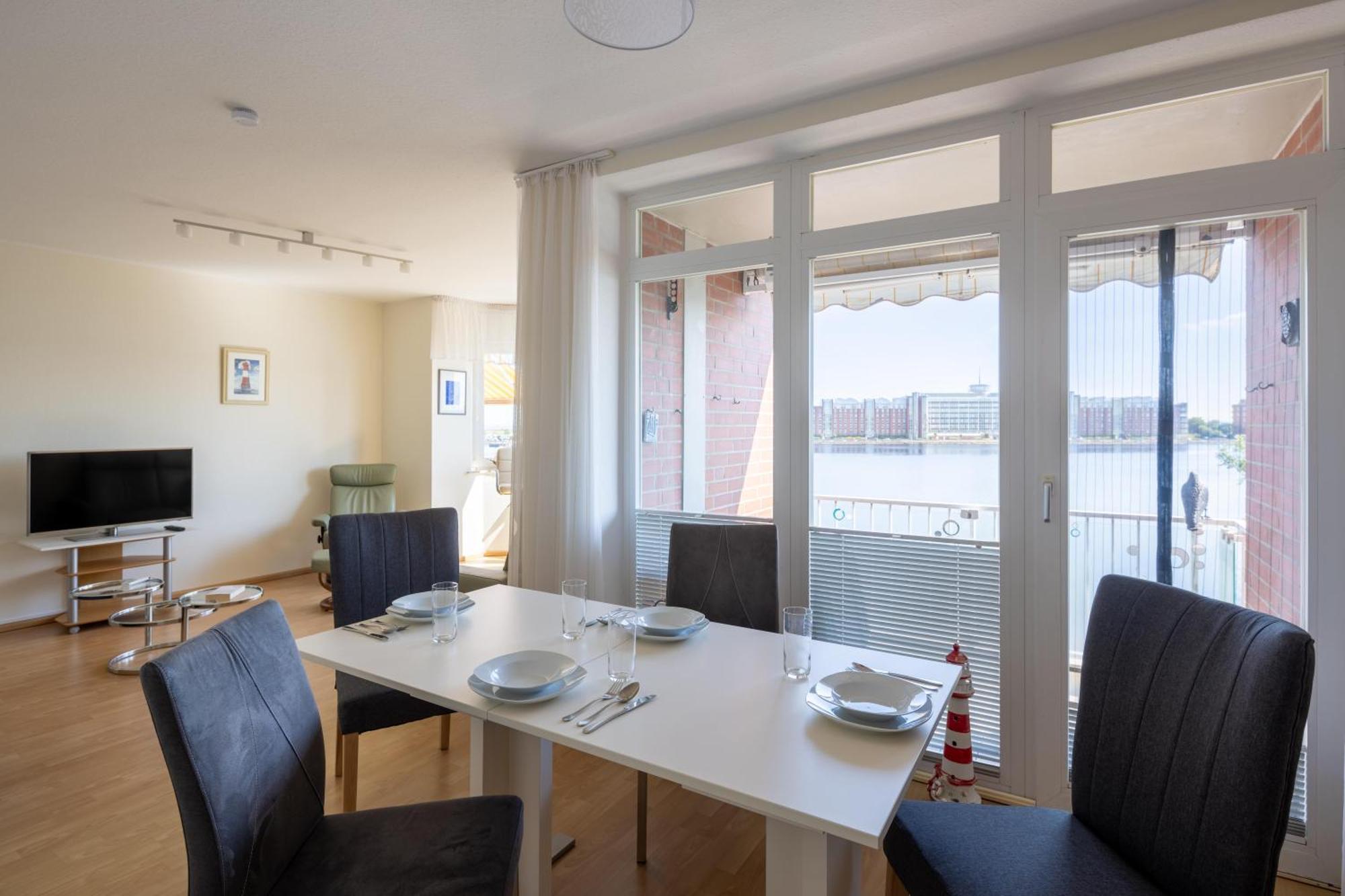 Gemuetliche Ferienwohnung Mit Meerblick Direkt Am Hafen 威廉港 外观 照片